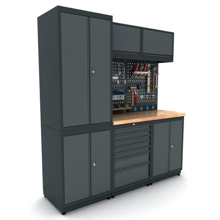 Meuble rangement garage et atelier 3 éléments H2020xL1860xP530 mm V6