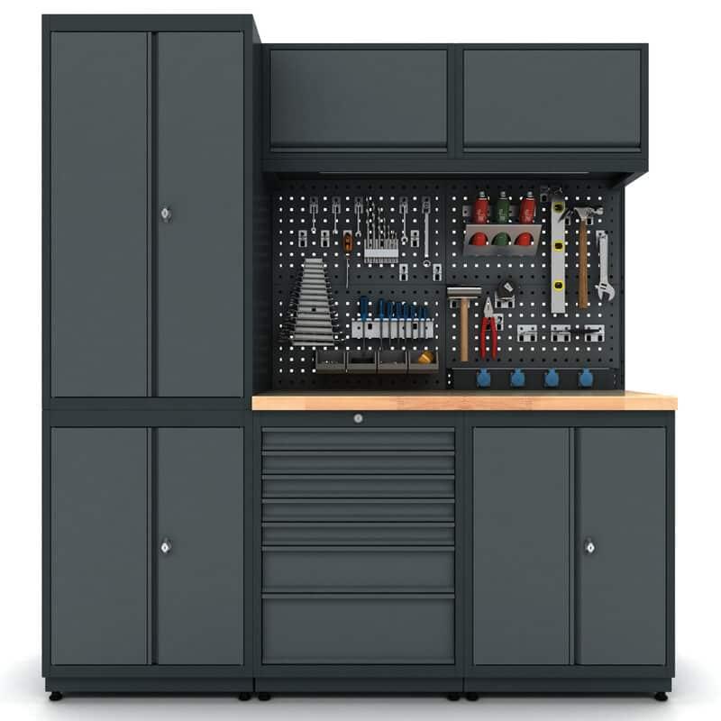 Meuble rangement garage et atelier 3 éléments H2020xL1860xP530 mm V6