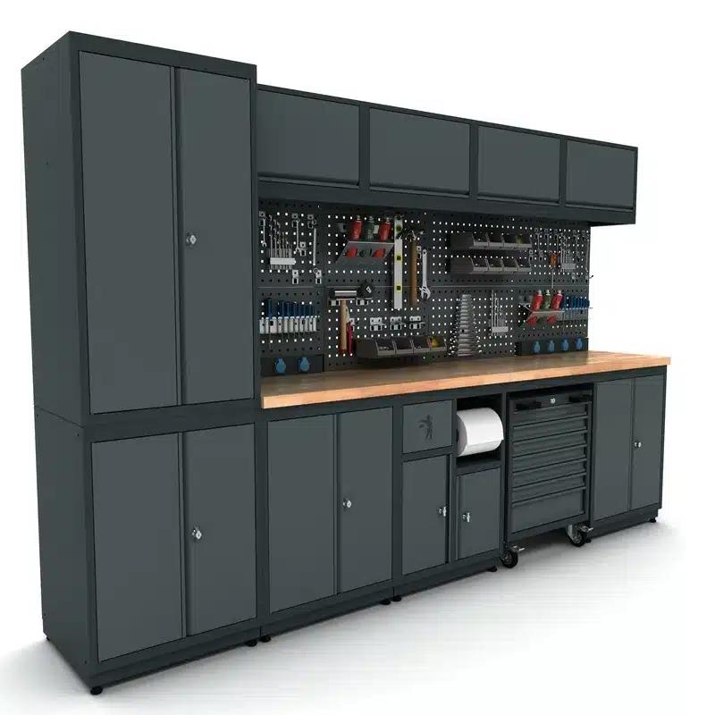 Meuble rangement garage et atelier 5 éléments H2020xL3100xP530mm