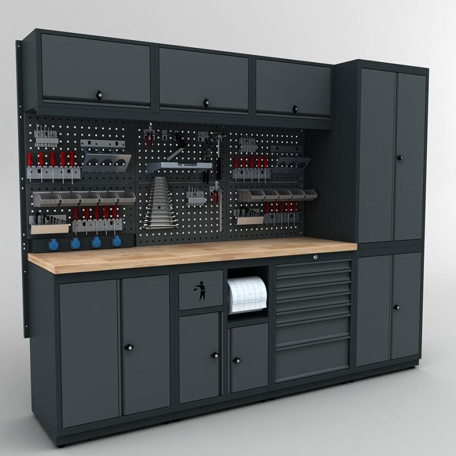 Meuble rangement garage et atelier 4 éléments H2020xL2480xP530 mm - Photo 2