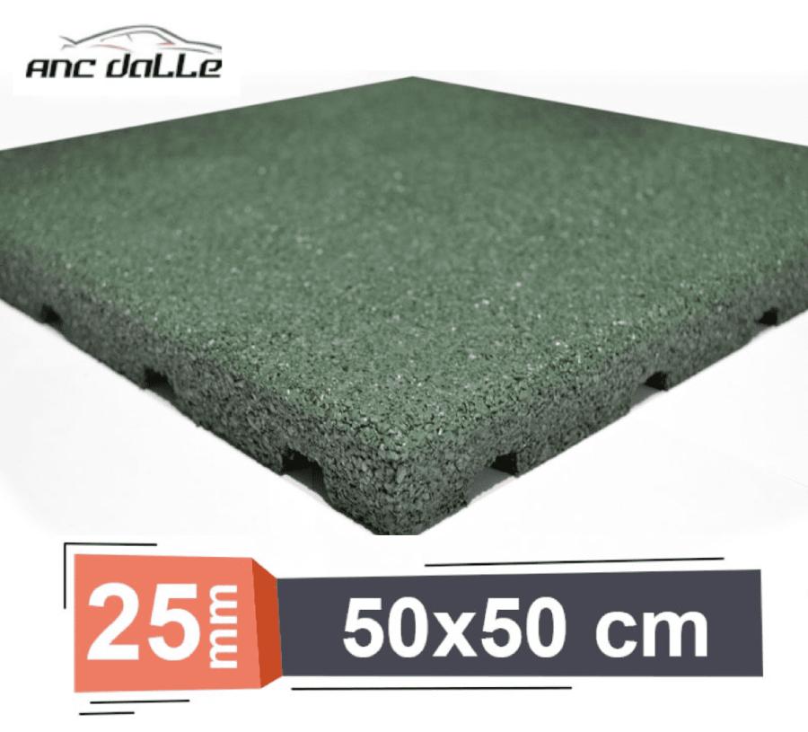 Dalle amortissante aire de jeux Verte 50cm x 50cm - 25mm