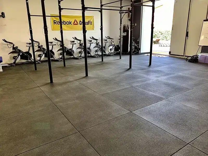 25 mm - Dalle amortissante caoutchouc 1 mètre x 1 mètre de Sport - Musculation - Crossfit - noir