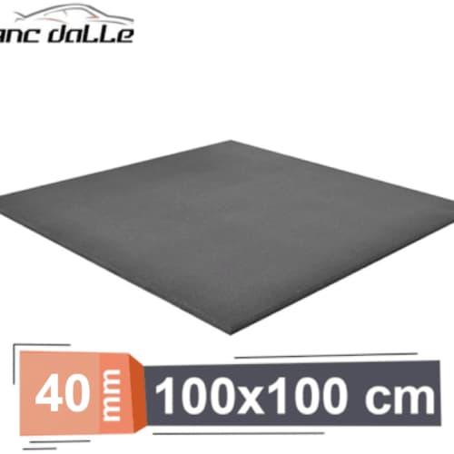 40 mm Dalle amortissante caoutchouc 1 mètre x 1 mètre de Sport - Musculation - Crossfit - Noir