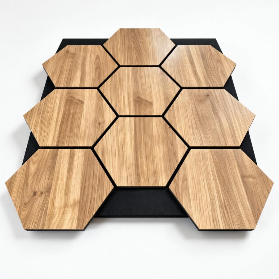 (Lot de 5) Panneau acoustique mural Hexagonal - 81 × 66 cm