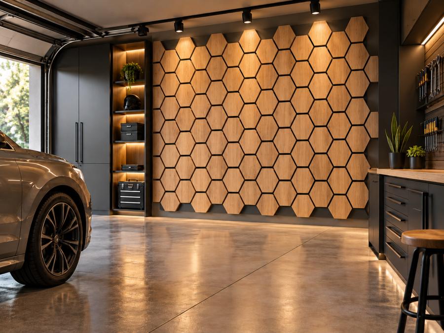 (Lot de 5) Panneau acoustique mural Hexagonal - 81 × 66 cm
