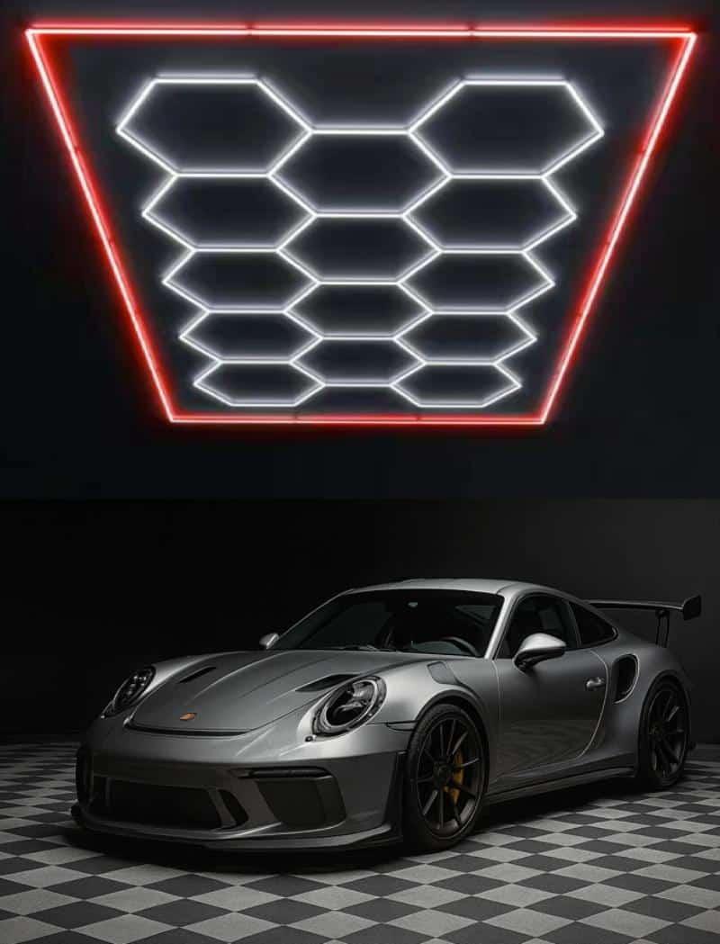 Kit d’Éclairage LED 14 Hexagones - Cadre Rouge