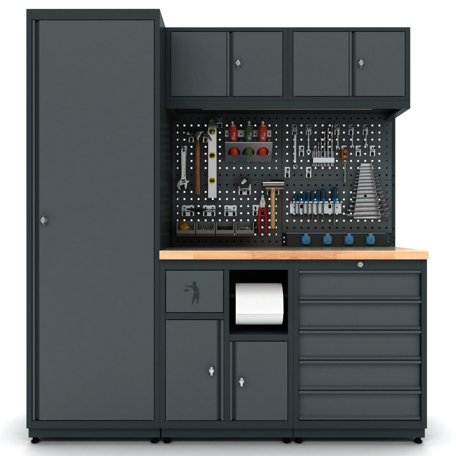 Meuble de rangement pour garage et atelier 3 éléments