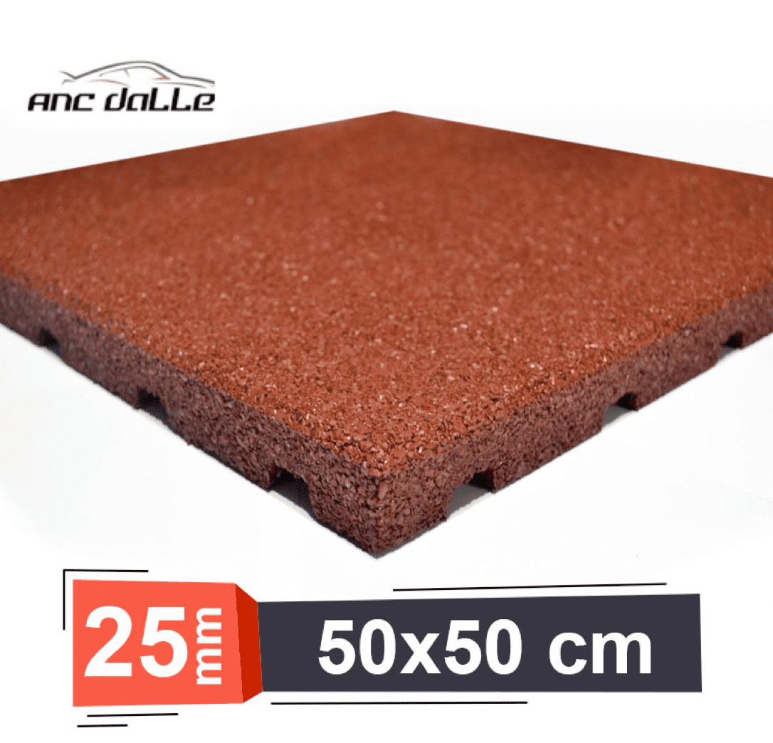 Sol amortissant pour aire de jeux rouge