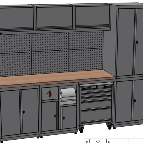Meuble 4 éléments anc dalle pour garage et atelier