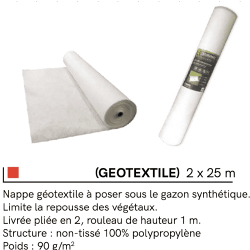 GEOTEXTILE gazon synthétique 2 x 25 m