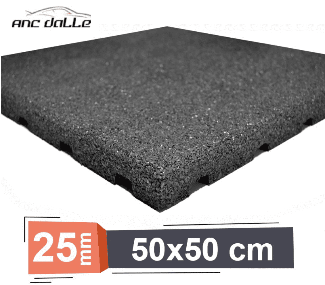 DALLE UNIE - 500 x 500 MM - EP 25 MM - R/V : Dalles amortissantes, Dalles  amortissantes - Acodis Sénior