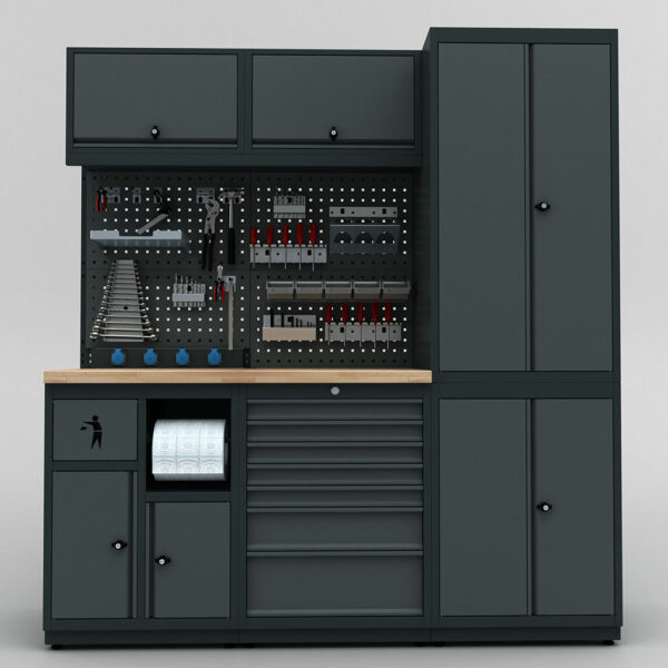 Meuble rangement garage et atelier 3 éléments H2020xL1860xP530 mm V2