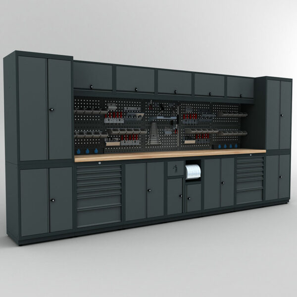 Meuble rangement garage et atelier 7 éléments H2020xL4340xP530 mm