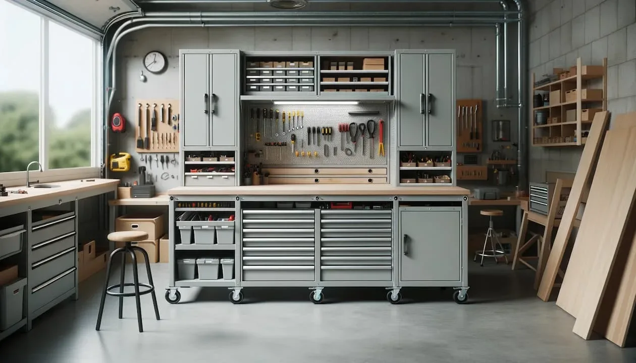 Meubles d'atelier bien entretenus avec produits écologiques
