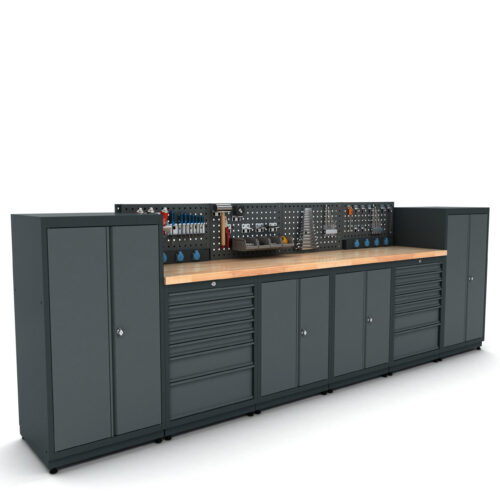 Meuble Bas pour Garage - 6 Modules de Rangement
