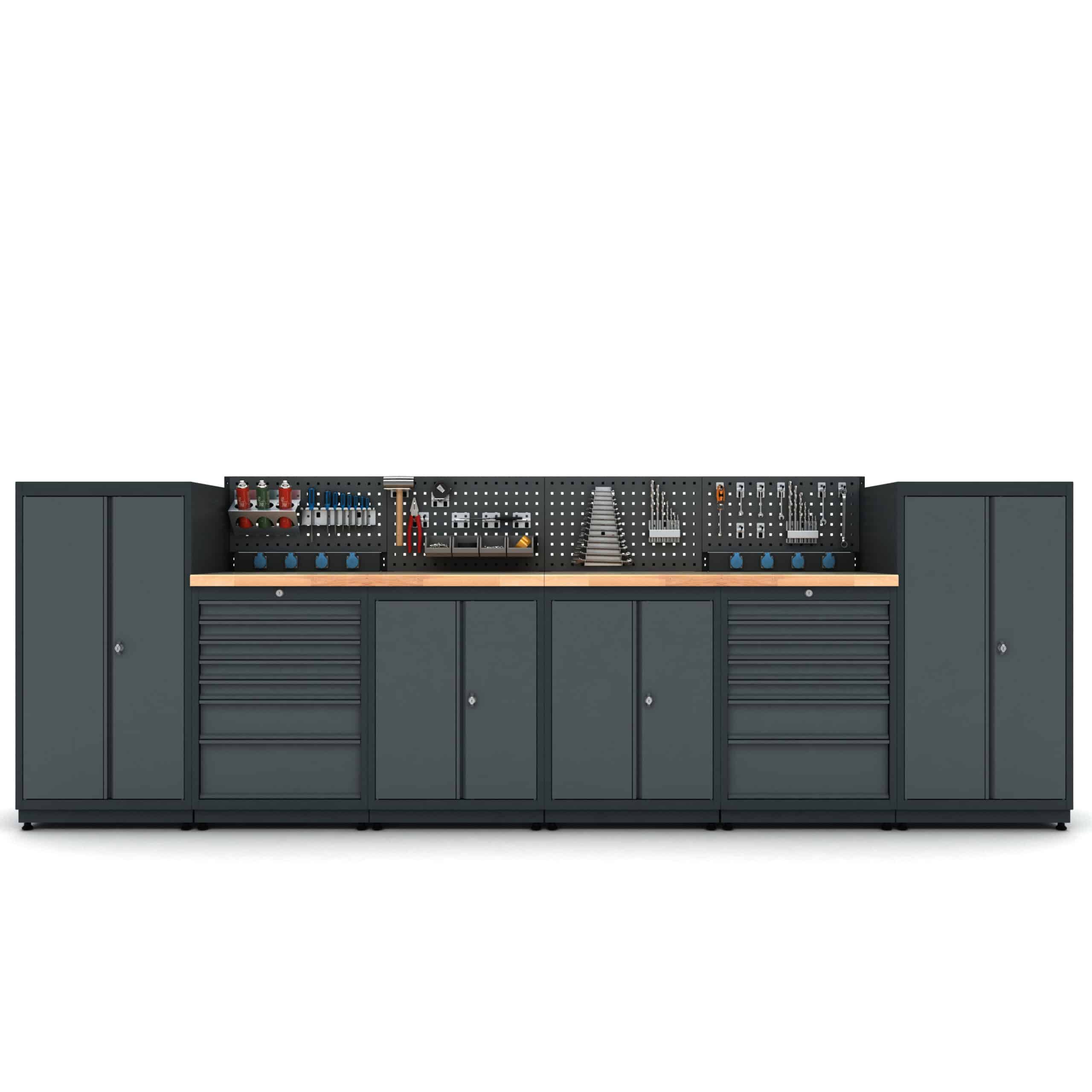 Meuble Bas pour Garage - 6 Modules de Rangement