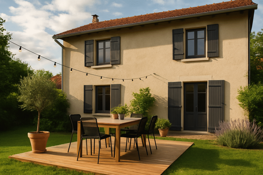 Maison avec terrasse en lame composite